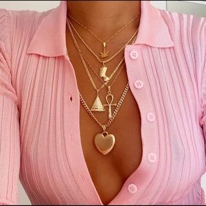 MULTILAYERED GOLD COLOR NECKLACE